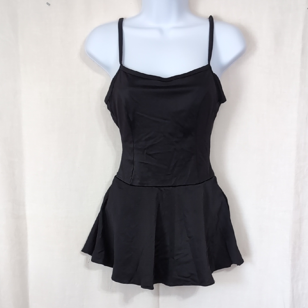Eddie Bauer Black Open Back Swim Dress Size 8